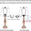 6" Lamp Shade Harp Holder and E26 Light Base UNO Fitter Adapter Converter Finial Set,for Table and Floor Lamps