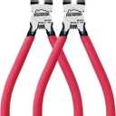 Wire Cutters 2 PACK, 6 inch Wire Cutter Set, HOUSERAN Side Cutters Flush Cut Pliers, Spring Loaded Cutting Pliers with Non-slip Red Handle, Wire Cutters Heavy Duty for Jewelry Making, Crafts, Zip Tie