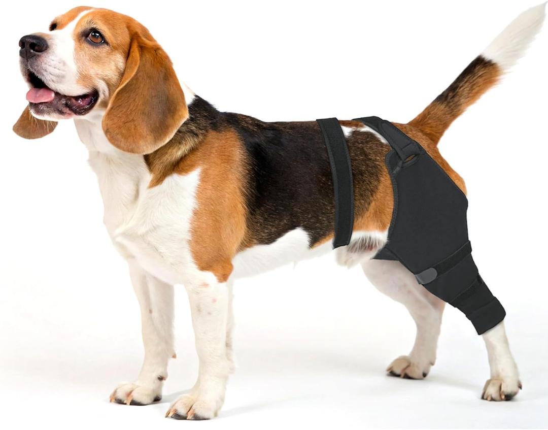 Dog Rear Leg Sleeve to Stop Licking, Hind Leg Protector After TPLO Recovery, ACL Surgery, Wounds or Skin Issues, Soft Breathable Comfortable Cover for  Dogs, M, Right, Black