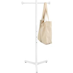 Blulu Heavy Duty Adjustable Shopping Bag Rack Metal Rack for Retail Store Chrome Handbag Display Stand for Trade Show Boutique Small Business, 45 Inch(1 Pcs,White)