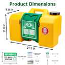 Portable Eyewash Station OSHA-Approved - 8 Gallon Emergency Wall Mounted Eye Wash Irrigation Kit Equipment Ansi Certified No Solution