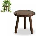 Wood Plant Stands Indoor, Updated Single Plant Stand Modern Plant Table for Large Plants, Wooden Plant Stool, Tall Plant Holder Small Round Side for Living Room, Balcony, Office (Dark Brown)