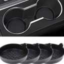 Amooca Automotive Cup Holders Universal Car Cup Coaster Waterproof Non-Slip Sift-Proof Spill Holder Car Interior Accessories 4 Pack Black