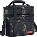JOINGO Tactical Lunch Box for Men & Women Expandable 16L Double Deck Insulated Cooler Bag for Work, Construction & 12-Hour Shifts Heavy Duty Leakproof Large Meal Prep Tote with Shoulder Strap