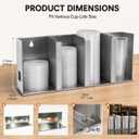 Cup and Lid Organizer with 4 Compartments & Adjustable Dividers