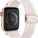 Lerobo Nylon Stretchy Solo Loop Watch Band, Compatible with Apple Watch Series 11-1, SE/Ultra 3 2 1 38/40/41/42/44/45mm/46mm/49mm, Adjustable Replacement Strap for Women Men (Starlight)