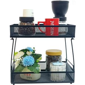 2 Tier Coffee Bar BasketCoffee Bar Accessories and Station Organizer for Countertop 2 Tier Coffee Bar BasketCoffee Bar Accessories and Station Organizer for Countertop