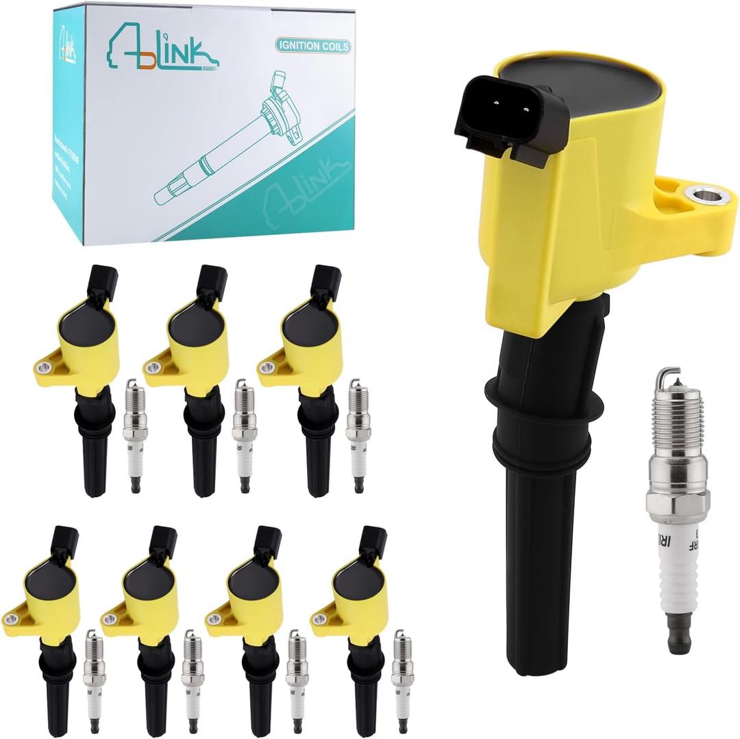 Black DG508 Ignition Coil Pack 8PCS/SP493 SP479 Spark Plug 4.6L 5.4L V8 For F150 F250 F350 E150 E250 E350 E450 Econoline Super Duty Excursion Expedition,Lincoln Navigator Town Car Mercury Grand DG457