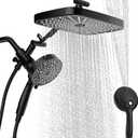 High Pressure Shower Head with Handheld, Upgrade Rain Shower Heads with Fixed Showerhead Combo, 10 Sprays Handheld Shower Head Built in Power Jets, 71" Long Hose, Matt Black
