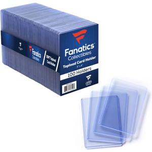 Fanatics Collectibles 35pt 3x4 Top Loaders, 100 Count - Standard Size Clear Rigid Card Holders for Trading Card Protection