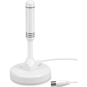 HDTV Antenna - August DTA240 - Portable Indoor/Outdoor Digital TV Antenna with Magnetic Base, 50-Mile Range, and 6.5ft Coaxial Cable for Smart and HDTVs
