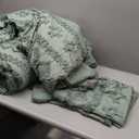 Bedsure Tufted Boho Comforter Set Queen Size - Green Boho Bed Set, GentleSoft 3 Pieces Farmhouse Shabby Chic Embroidery Bedding, Gifts for Woman, Soft Jacquard Queen Comforter for All Seasons (14 - Green - Elegant)