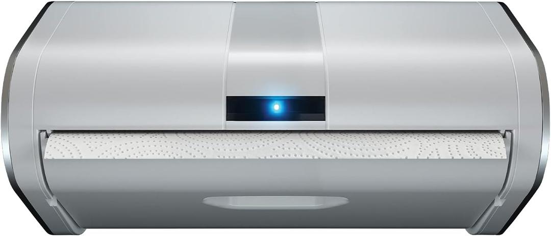 Innovia Automatic Paper Towel Dispenser. Touchless Technology. Works with Most Paper Towel Brands and Sizes. Dispenses The Number of Sheets You Need. White, Under Cabinet Mounted.