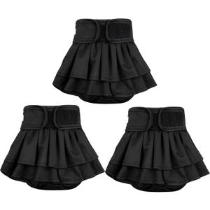 wegreeco Dog Diapers Female (3 Pack), Highly Absorbent Dog Diapers for Female Dogs Washable in Heat, Incontinence, or Excitable Urination (Black, Large)
