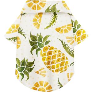 Hawaiian Dog Shirt Lightweight and Breathable Summer T-Shirt with Tropical Prints, Fun Beach Outfit for Small, Medium, and Large Dogs, Perfect for Hot Days and Outdoor Vacation.Pineapple, 3XL