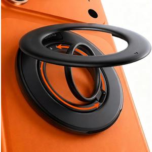 TORRAS 2025 Flagship Magnetic Phone Grip Ring Holder Kickstand [2-Sided Magnetic] [360 Rotation] Fit for MagSafe Accessories for iPhone 17 16 15 14 13 12 11 Samsung, Google, Black