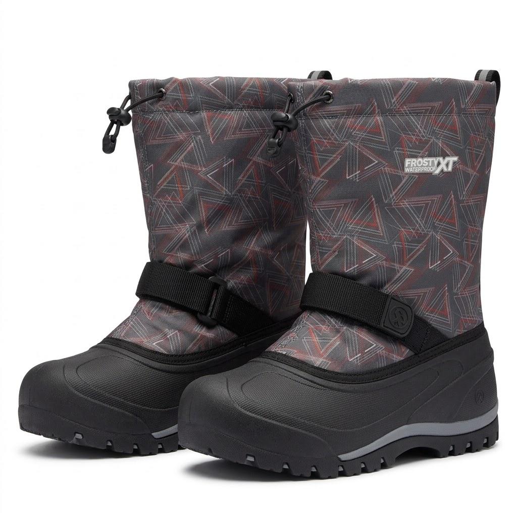 Northside Kids Frost XT Insulated Boots in Gray with Red Accents, Boys Kids Size 5