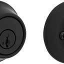 Kwikset 660 Deadbolt Lock, Matte Black Round Exterior Keyed Front Entry Door, Pick Resistant SmartKey Rekey Security, Single Cylinder Dead Bolt