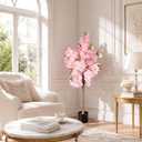 Set of 2 Artificial Cherry Blossom Trees 4FT, Faux Pink Sakura Blossom Flower Tree with Secure Heat-Fused Petals & Base, Realistic Potted Fake Plants for Home Office Wedding Indoor Decor