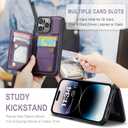 Vinich for iPhone 14 Pro Wallet Case with Card Holder, RFID Blocking Credit Slots Kickstand Shockproof Phone Cover Fit for iPhone 14 Pro 6.1" Purple
