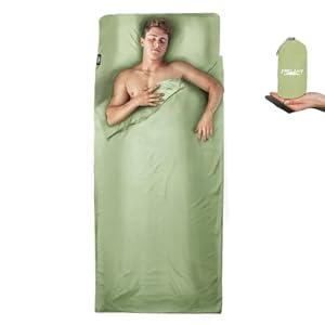 Frelaxy Sleeping Bag Liner, XL Travel Sheet & Camping Sheet for Backpacking, Hotel, Hostels & Traveling, Comfy & Easy Care, Full-Length Zipper/ No Zipper, 4 Seasons Warm Cold Weather