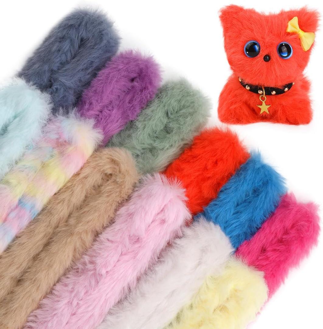 Zlulary 39 Inch Jumbo Fur Pipe Cleaners Craft, 12 Pcs Thick Pipe Cleaners, Chunky Pipe Cleaners Chenille Stems Pipe Cleaners Craft Supplies for Beginners DIY Arts Craft Decorations (Bright) (Light)
