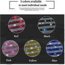 Car Seat Head-Rest Pillow Bow Automobile Neck Headrest Cushion Bling Bling Rhinestones Diamond for Automotive Accessories Girls and Women Neck Support Interior White-Black 2Pcs