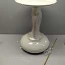 seonyou Small End Table Round Side Table, Cream Modern Metal Pedestal Minimalist Accent Tables for Small Spaces, Fluted Circle Decorative Drink Martini Tables