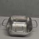 Colander Stainless Steel 3-Quart, Square Metal Strainers, Strainer for Kitchen Food, Dishwasher Safe