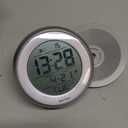KenTECH T4660 Water Resistant Suction Cup Atomic Clock, Silver