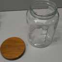 kitchentoolz Extra Large Mason Jar - 1 Gallon Glass Wide Mouth Jar with Airtight Wooden Lid, Food Storage Container with Measurement Markings For Kitchen Pantry, Pickling, Cookies, Flour & Sugar
