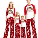 Matching Christmas Pajamas for Family Sets Holiday Jammies Sleepwear Christmas Pjs for Women Men Couples (White, L)