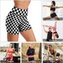 Yoga Shorts High Waisted Biker Shorts for Womens Athletic Running Workout (L)