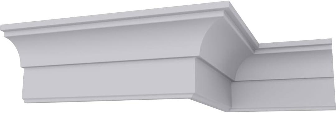 Endurathane Classic Cove Crown Moulding, 3 5/8"H x 2 1/2"P x 4 5/8"F x 94 1/2"L, Factory Primed