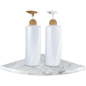 9" Marble Stone Corner Shelf Polished, Wall Mounted Shower Caddy, Floating Shampoo Holder for Bathroom, Kitchen, Living Room (Gray)