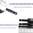 Impact Grade Power Drill Socket Adapter Sets 6 PCS, 50mm-73mm Long Impact Socket To Drill Adapter Set 1/4 3/8 1/2 Hex Shank Impact Driver Bit Set Socket Holder, Black Drill Bit Attachments -BCS6