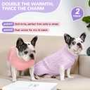 2 Pack Dog Sweaters for Medium Dogs Winter Turtleneck Pullover Cable Knit Fleece Stretch Frenchie Dachshund Pug Corgi Beagle Boy Girl Pet Clothes (M, Pink & Purple)