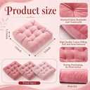 6 Pcs 21 Inch Pink Extra Large Outdoor Picnic Cushion Meditation Floor Pillow Square Large Pillow Seating for Adult Pink Picnic Party Decor for Birthday Bachelorette Tea Party Backyard Decor