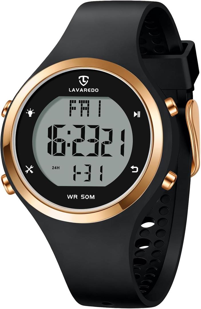 BEN NEVIS NN Watches for Women, Digital Watch Womens Outdoor Sport with Alarm/Calendar/Stopwatch/Chronograph/Back Light, Gifts for Women (02-AllBlack)