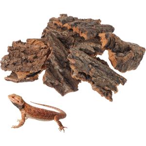 Kisangel Reptile Bark Climbing Platform and Hideout Hut - Natural Terrarium Decoration for Snake Lizard Gecko Tanks - Multi-Functional Habitat Accessory for Climbing Hiding Exploration
