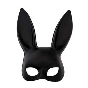  Dzrige Halloween Bunny Mask Rabbit Ears Mask Bunny Half Mask for Birthday Easter Halloween Masquerade Cosplay Party Costume Accessory (Matte Black) : Clothing, Shoes & Jewelry