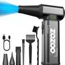 Compressed Air Duster, 180000RPM Powerful Cordless Electric Air Duster with Brushless Motor and LED Light, Rechargeable Stepless Speed Regulation Dust Blower for PC, Keyboard, House, Car and Outdoor (Grey)