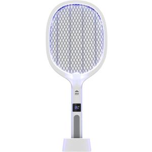 WBM SMART 2 in 1 Electric Bug Zapper, Mosquitoes Trap Lamp & Racket, USB Rechargeable Electric Fly Swatter for Home and Outdoor Powerful Grid 3-Layer Safety Mesh Safe to Touch