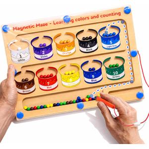 Dementia Activities for Seniors, Cognitive Games for Elderly, Magnetic Color & Number Alzheimers Products for Patients with Parkinsons, Easy Sorting Matching Memory Maze Board Gadgets Gifts