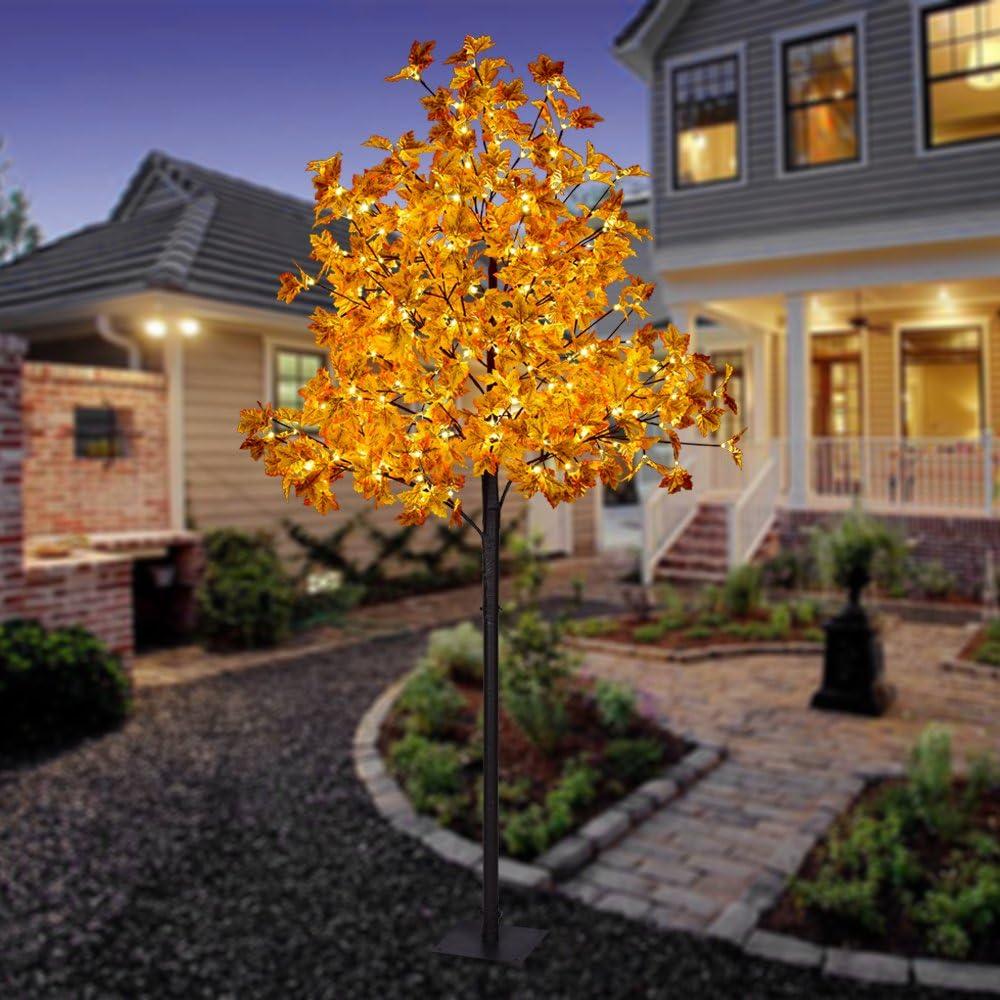 Lightshare 8FT Lighted Maple Tree, 264 Warm White LED Lights, Fall Decor
Pre-Lit Artificial Fall Tree with Realistic Maple Leaves for Autumn, Harvest, Halloween, Thanksgiving, Indoor & Outdoor Decor