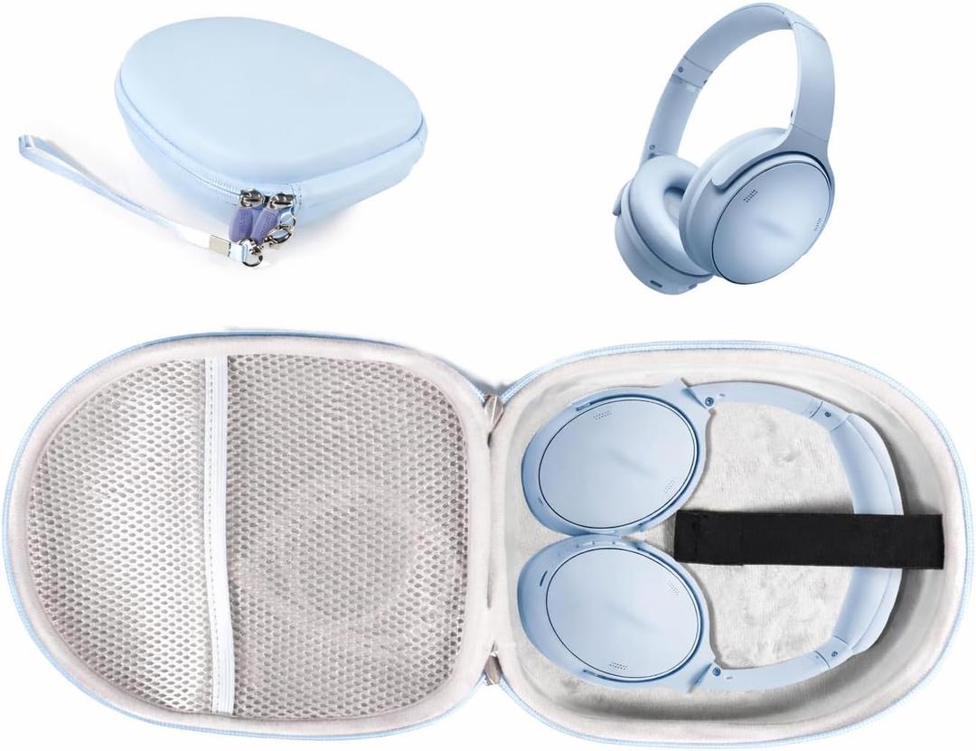 CaseSack Case for Bose QuietComfort Bluetooth Headphones with Microphone, QuietComfort 45, 35, 35 II, Replacement case only (Moonstone Blue)