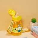 MINISO Minions Kids Water Bottle 27 oz Leak Proof Tumbler with Straw, Durable Cup with Lid Plastic Water Bottle with Strap for Kids Toddlers School Travel Sports Home Office Camp Minion Fans BPA-Free