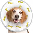 Supet Dog Cone Collar After Surgery to Stop Licking: Adjustable Recovery Elizabeth Collar Alternative for Large Medium Small Dogs, Plastic Pet Head Neck Cone (XS) (XS(Neck: 9.5~11.5"), Yellow)