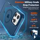 SUPFINE Magnetic for iPhone 16 Pro Max Case with Screen Protector (Compatible with MagSafe) (Military Grade Drop Protection) Translucent Matte Shockproof with Anti-Fingerprint Phone Case,Deep Blue