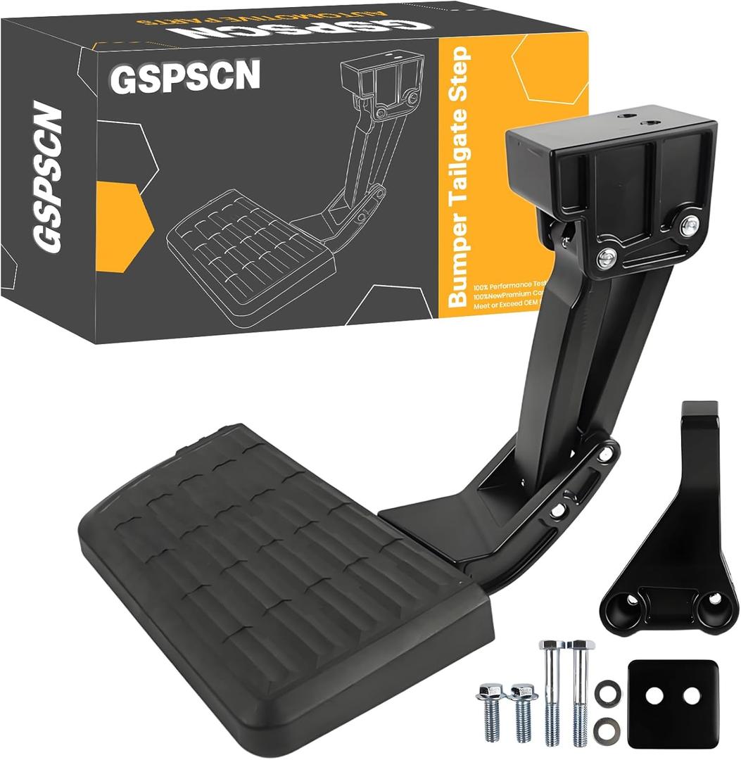 GSPSCN Tailgate Bedstep Rear Bed Step Replacement for 2018-2009 Dodge Ram 1500, Ram 2500/3500 (Excludes Dual Exhaust & EcoDiesel Models), Folding Truck Step Retractable Bumper Tailgate Step #75306-01A
